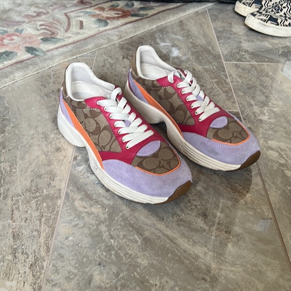 Womens size 10 Coach multi colored sneakers - Picture 2 of 7